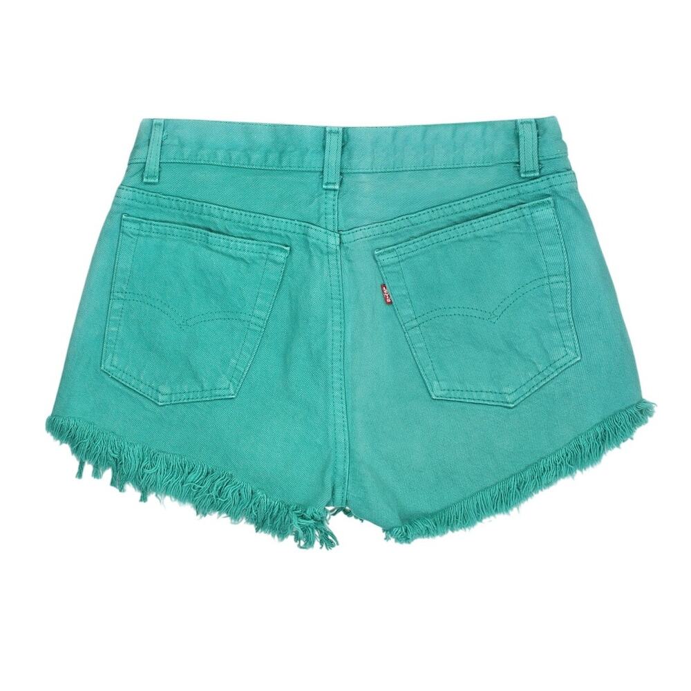 Vintage Levis 701 Mint Green Distressed Shorts